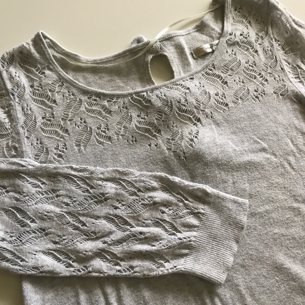 Lauren Conrad Grey Bow Sweater